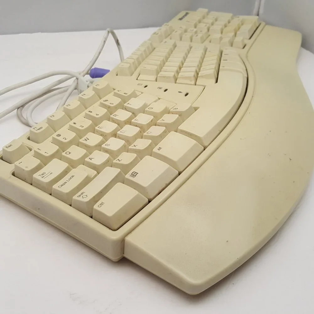 Microsoft WB-0045 X06-19347 Natural Elite Wired PS/2 White Ergonomic Keyboard